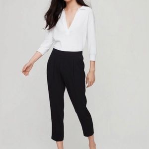 Babaton Cohen Pant | Black Microsuede Cropped Dress Pants